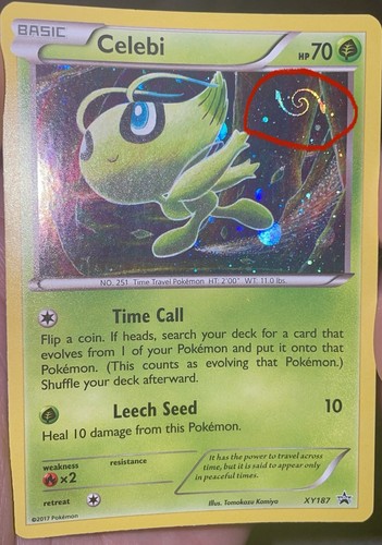HD GALAXY SWIRL 🌀 Celebi XY187 Black Star Promo Cosmos Holo ✨