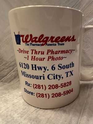 Walgreens Missouri City TX Advertising Coffee Mug Hwy 6 South Promo NOS