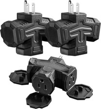 Outdoor 3 Way Plug Adapter Multi Plug Outlet Waterproof 1 to 3 Power Splitt...