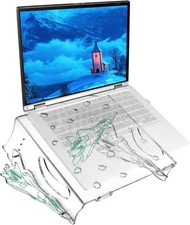 Laptop Stand for Desk, Ergonomic Adjustable Height Computer Riser Clear Acrylic