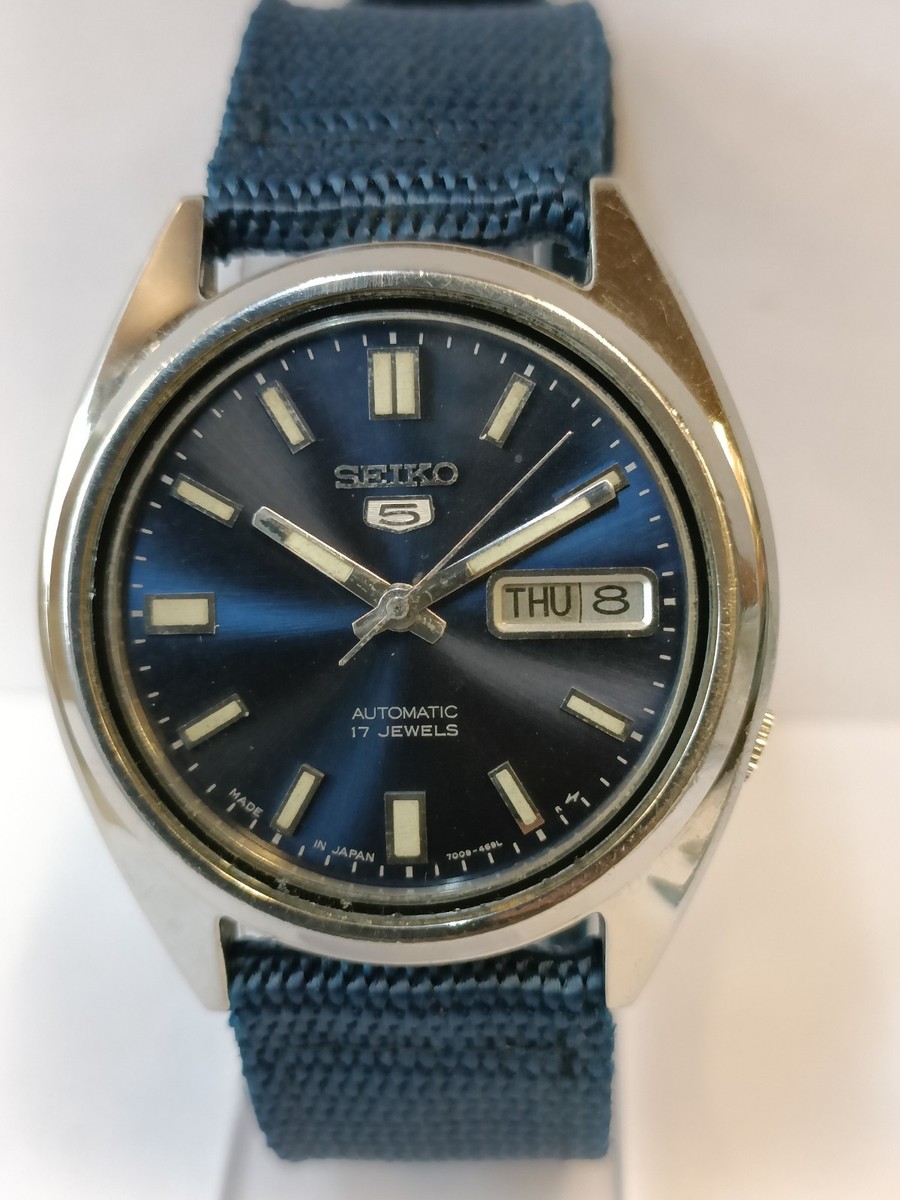A*h様 SEIKO5セイコーファイブデイデイ7009-3041 自動巻17石 VINTAGE SEIKO 5 17J AUTOMATIC BLUE DIAL 7009-3041 JAPAN MEN'S