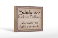 Holzschild Spruch 12X18 Cm Schokolade LöSt Keine Probleme Deko Schild