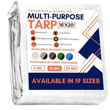 Large Waterproof Tarp - Heavy Duty 10 Mil Thick Poly Tarpaulin Ideal for Cano...