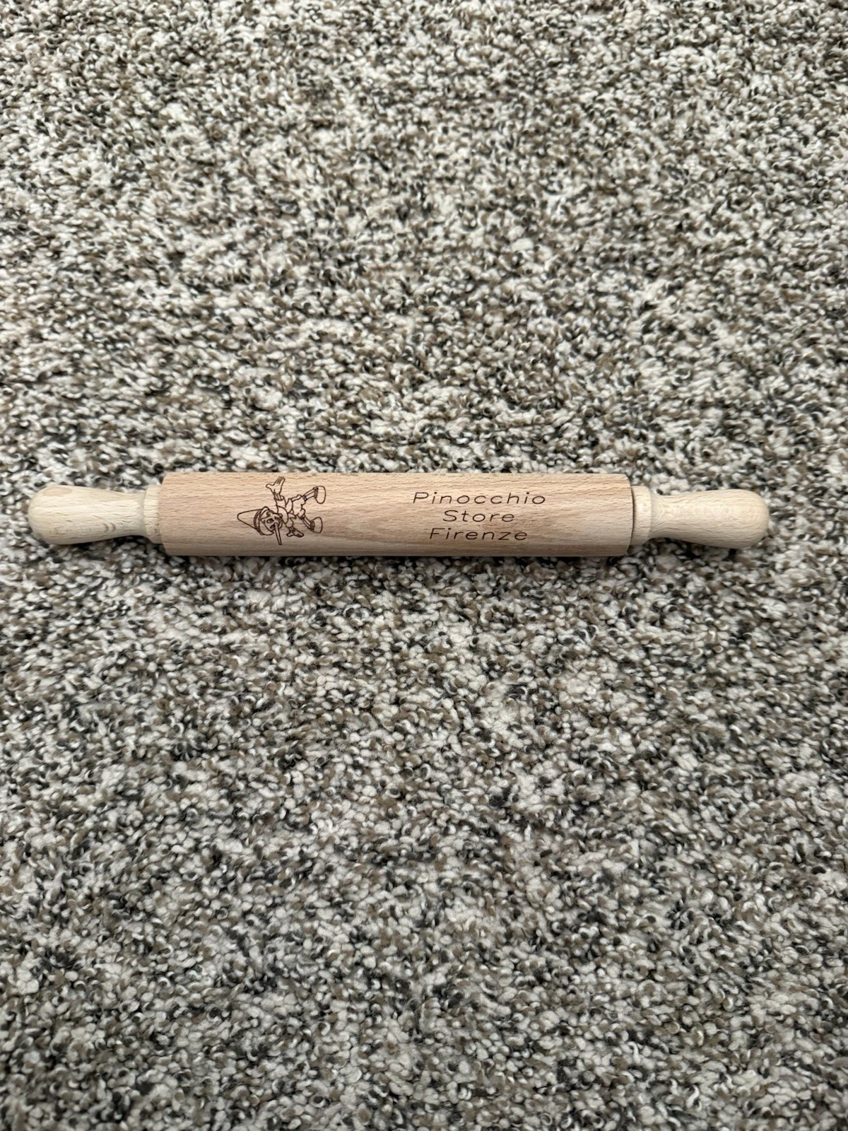 Mini Pinocchio Rolling Pin From Florence Italy Wood 9 inch