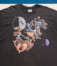Vintage Liquid Blue Hog Wild Shirt 1994 USA Made Single Stitch Harley Pig 2XL