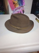 Stetson The Gun Club Royal Stetson Brown Teardrop Fedora Size 7 1/8