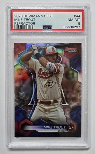 2023 Bowman's Best Mike Trout #44 Refractor PSA 8