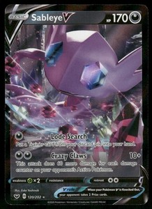 Sableye V 120/202 Ultra Rare Holo NM Pokemon SWSH01: Sword & Shield Base Set