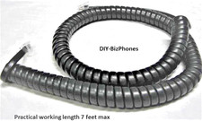 2-Pack Dark Gray Black 12Ft Telrad Phone Handset Cord Avanti Connegy Curly
