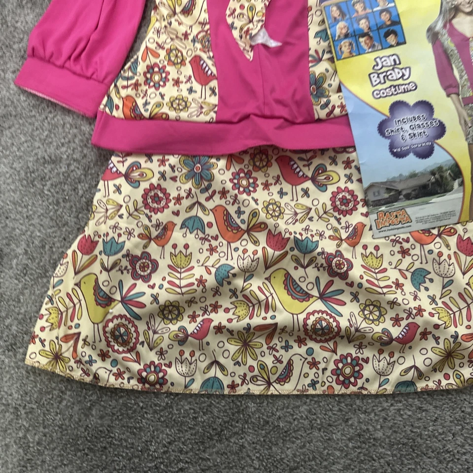 Jan Brady Bunch 60's Retro Girl Hippie Dress Up Halloween Adult Costume Sz4-10 - Image 2 of 4