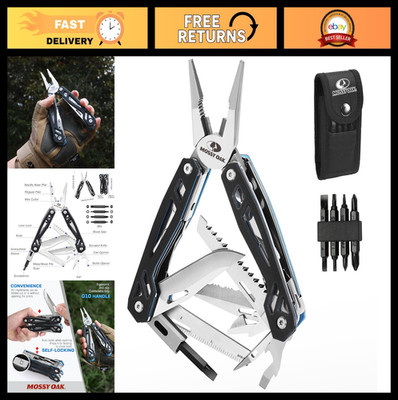 21-in-1 Stainless Steel Multitool Pocket Knife, G10 Handle, Pliers & Sheath - Ou