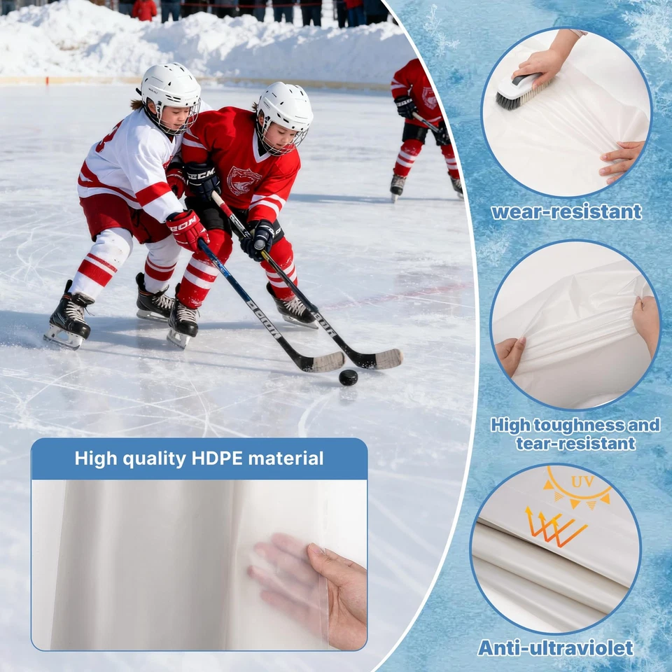 Revestimiento de pista de hielo Plasti para patio trasero kit de revestimiento - 6 mil HDPE plástico She... Foto 3 de 4