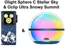 Olight Sphere C Stellar Sky & Oclip Ultra Snowy Summit Clip-On Flashlights