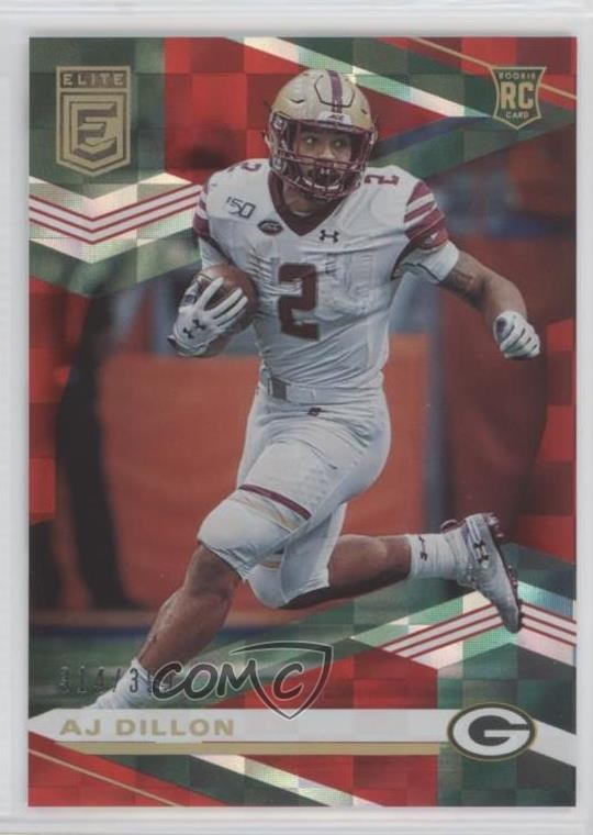 2020 Panini Donruss Elite Rookies Red /399 AJ Dillon #145 5yi