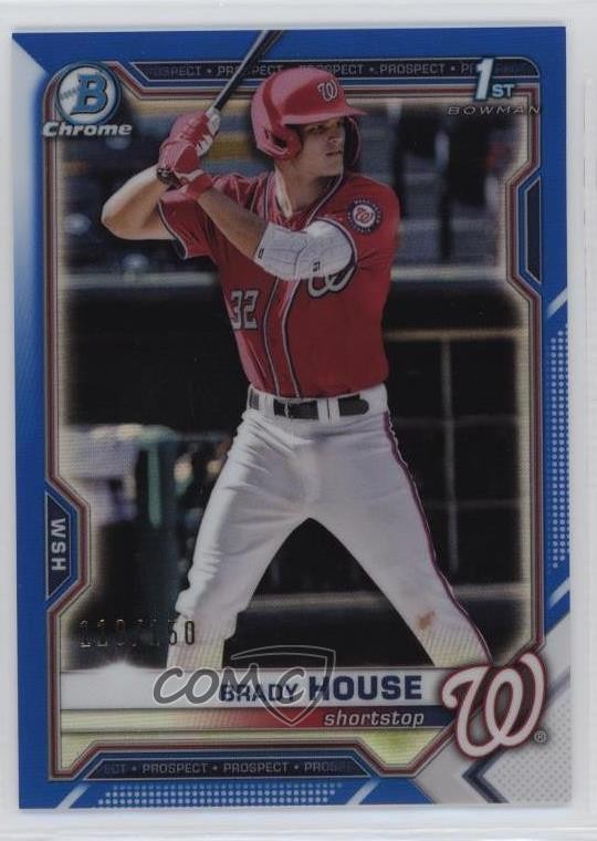 2021 Bowman Draft Chrome Blue Refractor /150 Brady House #BDC-186