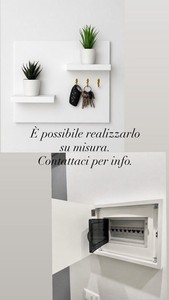 Cassetta Copri Contatore Copri Quadro Elettrico Design con Mensole e Portachiavi