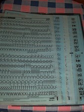 s. NOS Letraset Lettering 10 x 15 Sheet Various Fonts Sizes Use Drop-Down Box