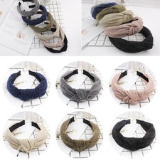 Women Cross Knotted Headband Glitter Wide Hair Hoop Elegant Hairband Headwear;