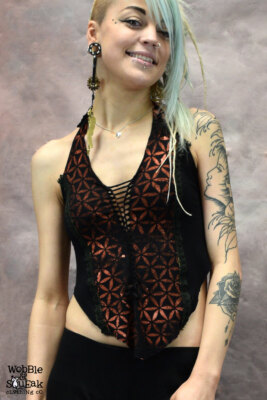 FLOWER of LIFE TOP Goa Tribal Pixie Psytrance Festival Boho Hippie Träger