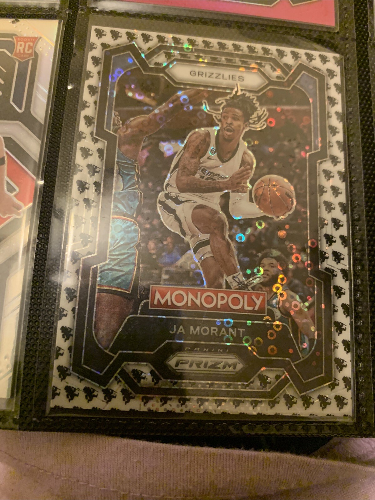 2023-24 Panini Prizm Monopoly - Monopoly Man Black & White Prizm #44 Ja Morant