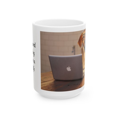 Hundebesitzer Kaffeebecher - "Ich arbeite hart, damit mein Hund ein besseres Leben haben kann" - Bild 7 von 14