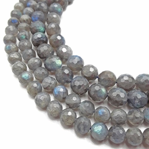 Natural Labradorite Hard Cut Faceted Round Beads 6mm 7mm 8mm 10mm 15.5" Strand - Picture 2 of 4