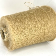 Beige Cammello ALPACA WOOL FLUFFY Yarn Cone LACE WEIGHT USA TARIFF FREE