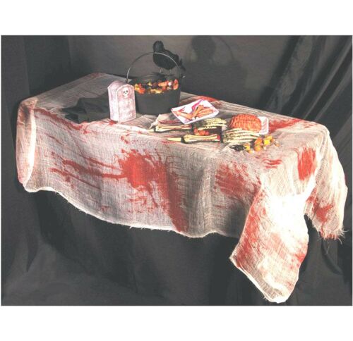 10ft Creepy BLOODY HANDS GAUZE Tablecloth Door Cover Halloween Horror Decoration - Picture 1 of 6