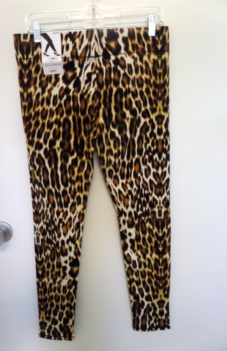 Women's Mixit Leopard Print Leggings Size M NWT