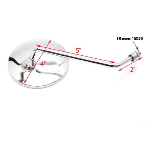 2x Para Yamaha Chappy LB80 1976-1984 Espelhos Laterais de Motocicleta Retrovisores Cromados 10mm - Imagem 2 de 4