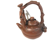 Vintage Chinese Yixing Zisha Red Clay Plum or Loquat Teapot Mint & Signed Nice!