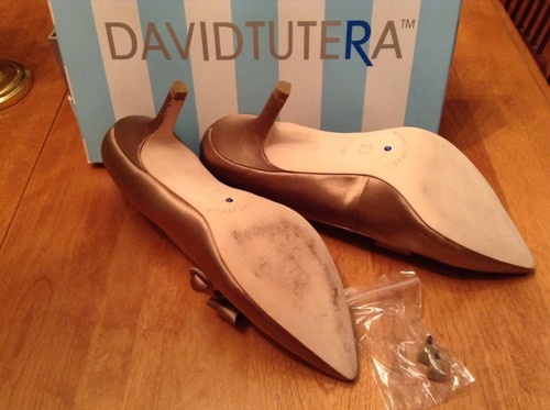 Gorgeous New David Tutera Champagne Satin Pumps-A Perfect Wedding Shoe! Size 7.5 - Bild 2 von 2