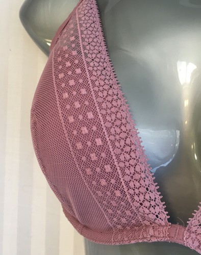 Bra Victoria's Secret 34DD Lace Incredible Plunge Padded Purple Mauve 24551212 - Imagen 6 de 12