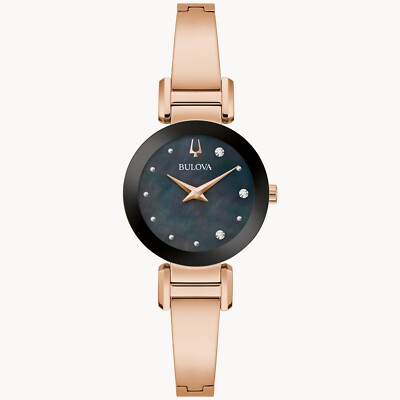 Bulova Women's Modern Quartz Gemmed Rose Gold Stainless Steel