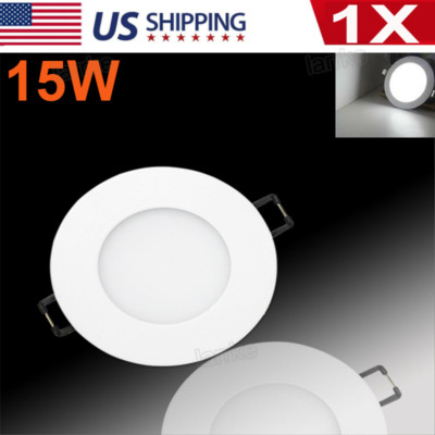 15W 7 Inch Round LED Recessed Ceiling Panel Down Light Bulb Lamp Fixture NEW