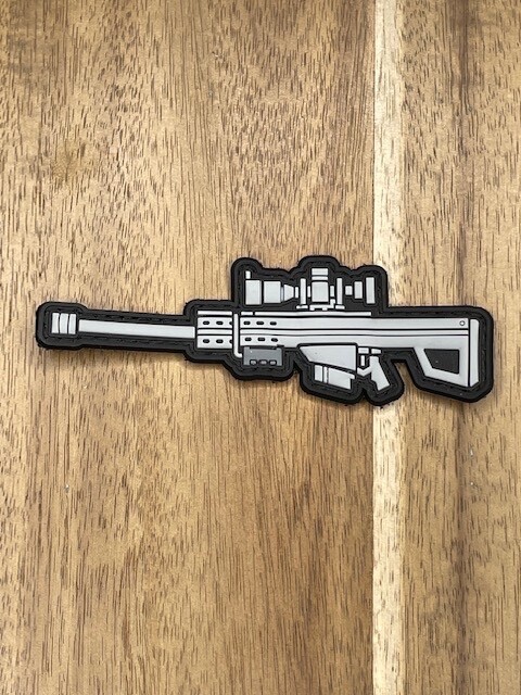 50 Cal PVC Patch Hook Loop Airsoft Tactical Morale Barrett Semi 82A1