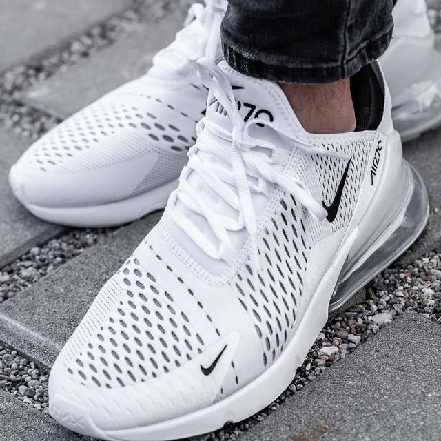 Nike Air Max 270 Mens Ah8050 100 White Black Mesh Running Shoes Size 10 For Sale Online Ebay