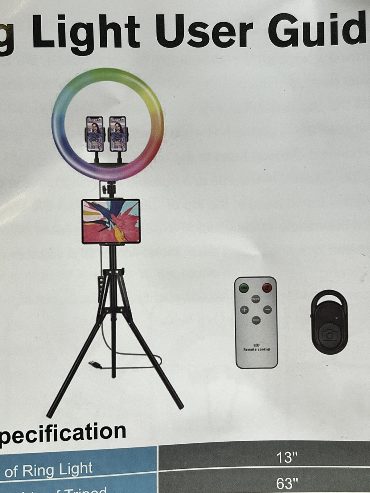 Ring Light with Tripod Stand - Black-image