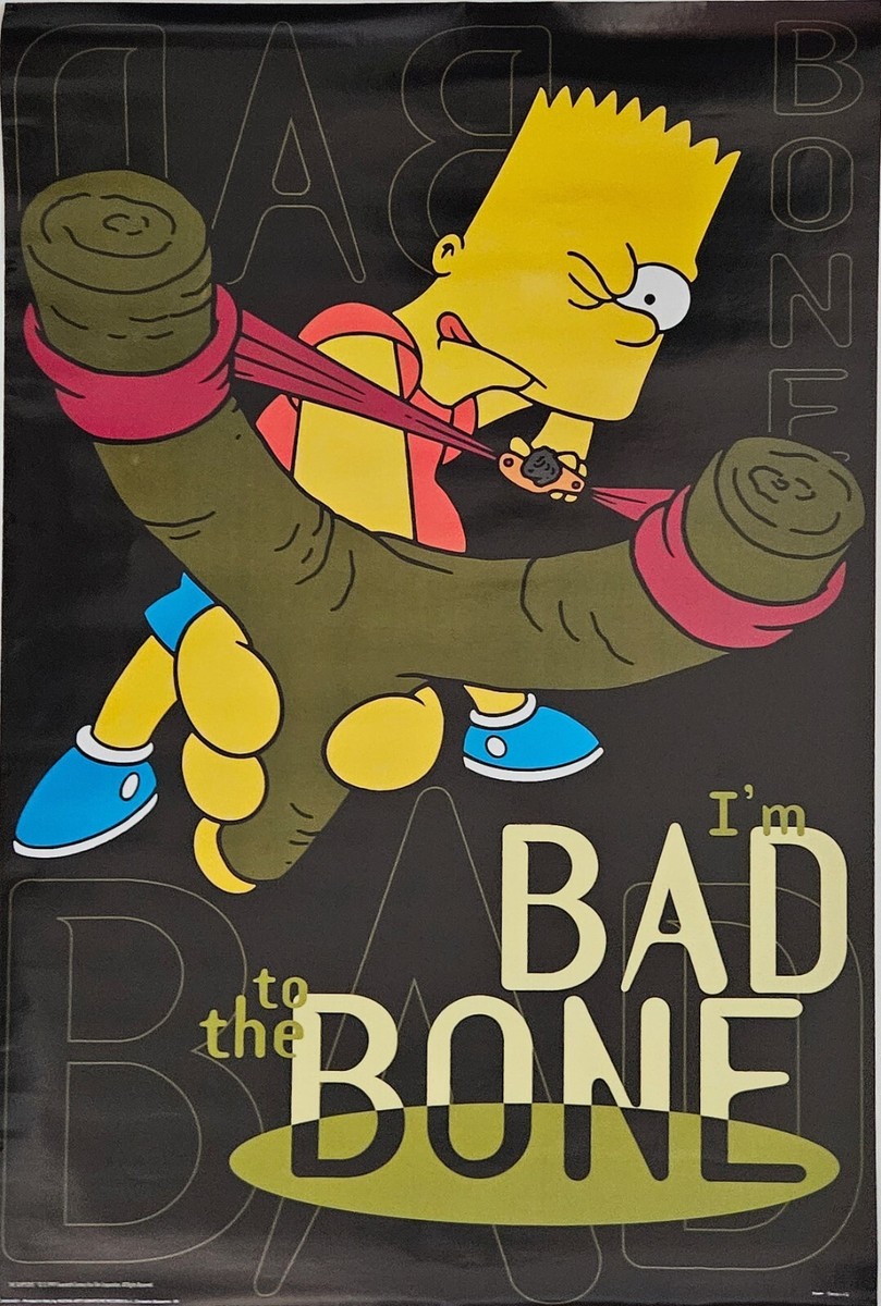 TV POSTER ~ Bart Simpson RARE!! Slingshot 1999 #2400/4451 Printed