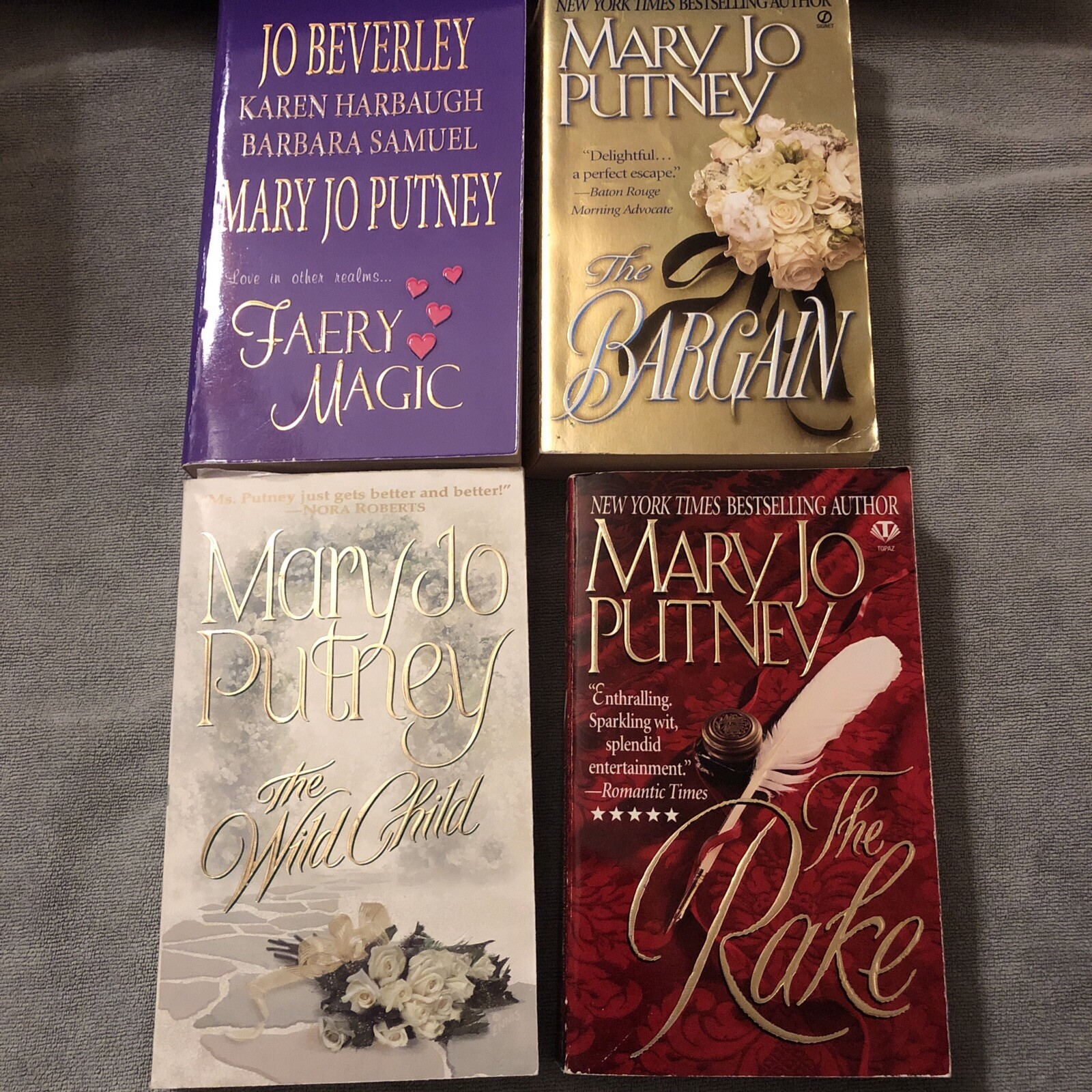 Mary Jo Putney 4 Book Lot, Faery Magic, The Bargain, The Wild Child