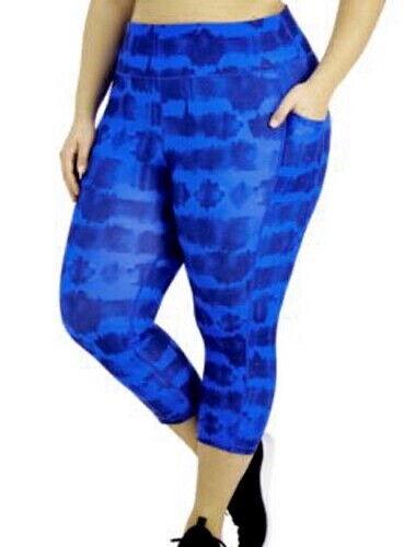 Leggings recortados IDEOLOGY Activewear HR talla 1X tie-dye cobalto al por menor $39.50 - Imagen 2 de 4