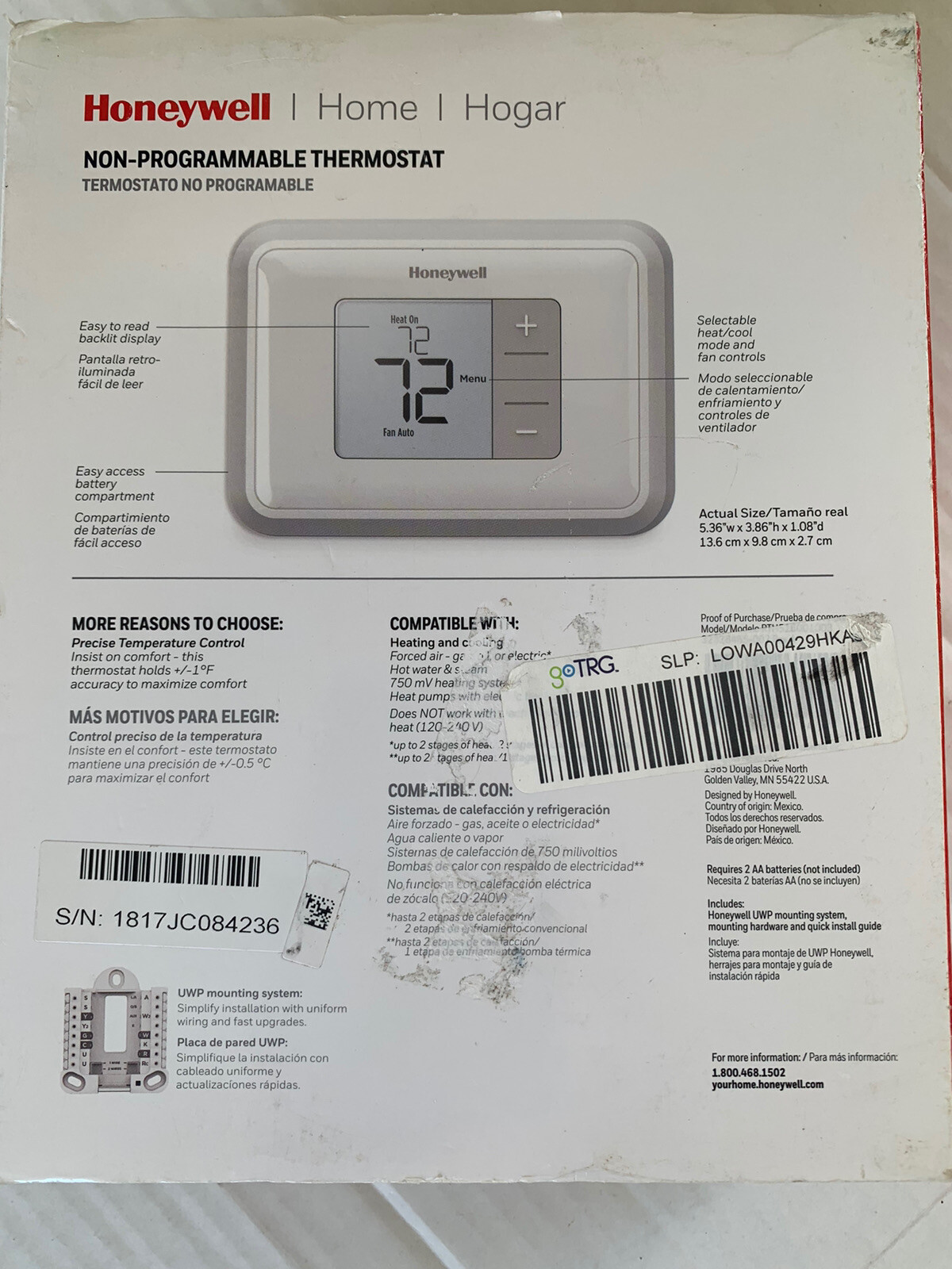Honeywell RTH5160D T2 Non-programmable Thermostat | eBay
