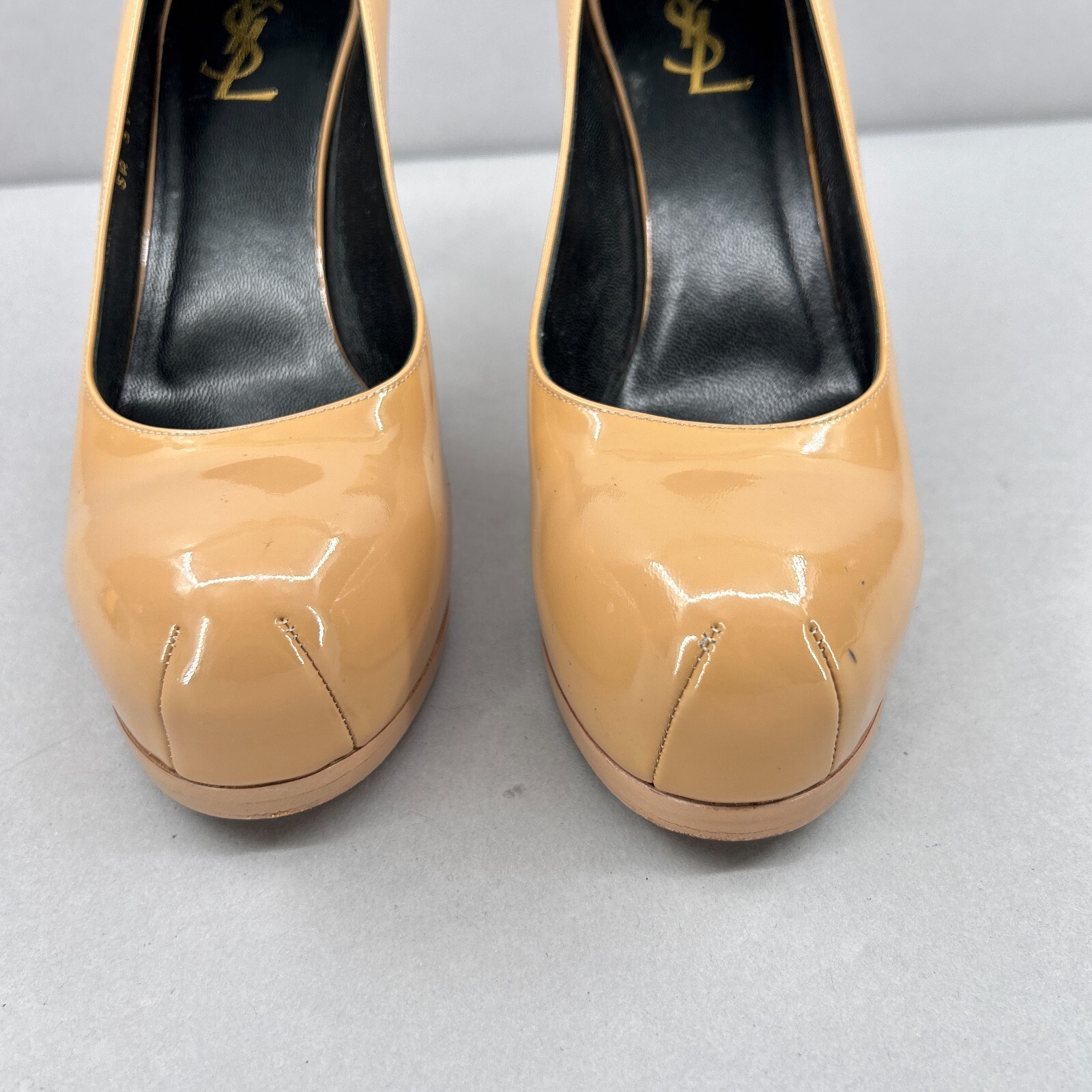SAINT LAURENT Tacchi YSL Nudo Pelle Verniciata Tribtoo Platform Pump EU 38 5 US 8 5