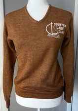   Vintage Country Lake Camp Sweater Creslan  Rayon Youth L 14-16 Adult Small XS