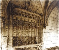 FRANCE Abbaye Saint-Wandrille c1930 Photo Plaque de verre Stereo Vintage V42n