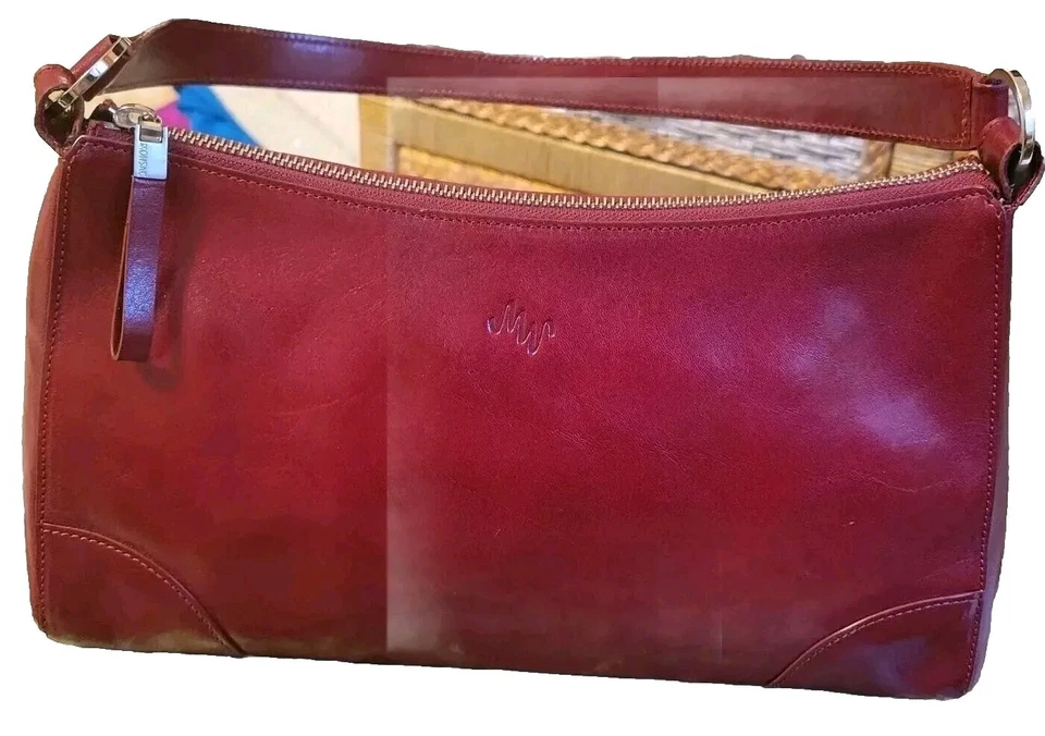 Bolso Monsac original vintage vichetta cuero rojo en excelente estado Foto 2 de 4