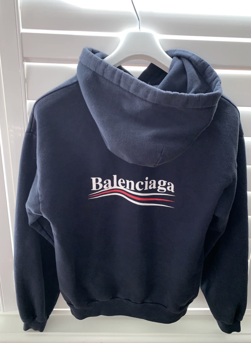 Balenciaga Campaign Logo Navy Hoodie size XL