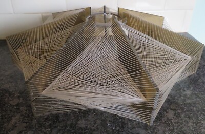 Vintage 70er Jahre String Art Hängelampenschirm Unikat
