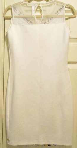 Waggon Paris Womens Sleeveless Bodycon Dress Off White, Black&Yellow, Size M/38 - Picture 7 of 18