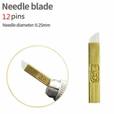 PCD 12 Pins Needles Microblading Permanent Makeup Manual Eyebrow Tattoo Blades